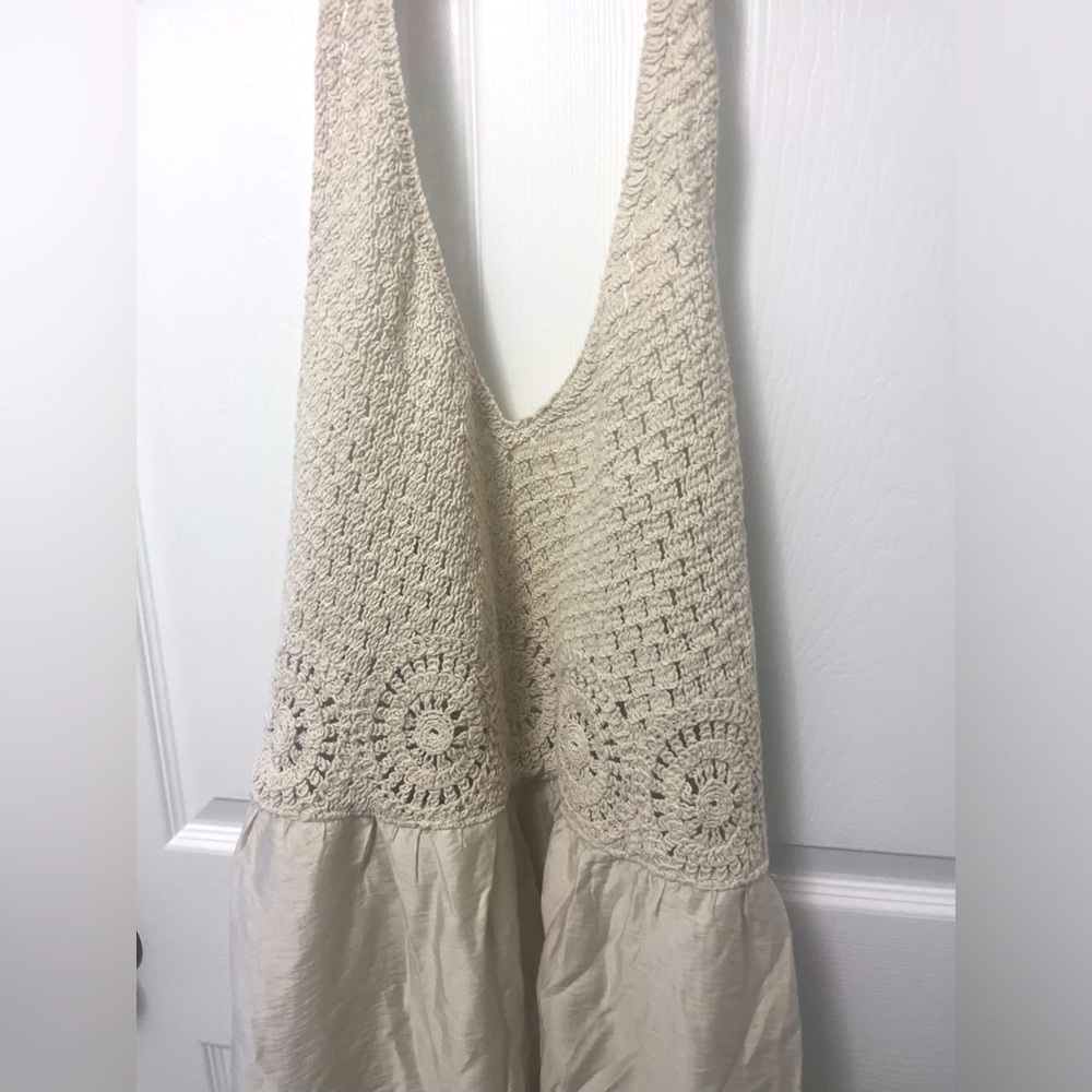 LOFT Petite Crochet Halter Midi Dress - Picture 8 of 16